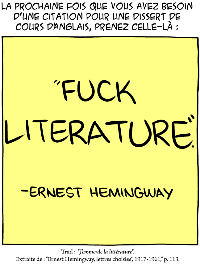 une belle citation d'Hemingway